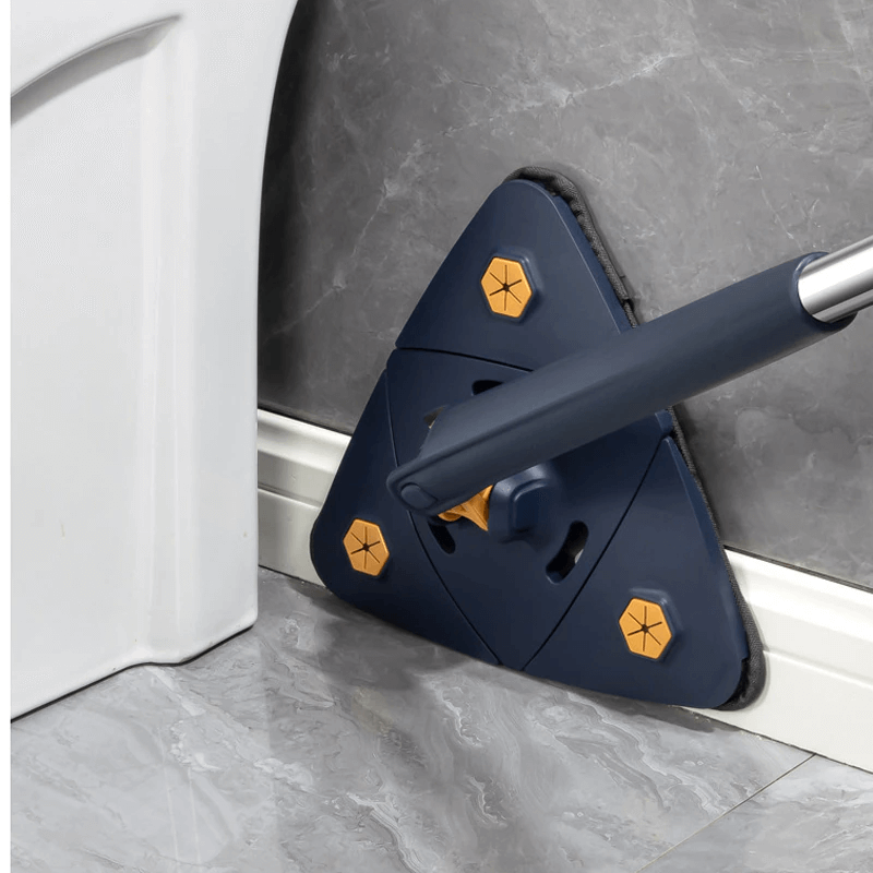 Triangelmopp, Multifunktionell Tryck- och Dra-kläm-mopp med Långt Handtag | 360° Roterande Justerbar Teleskopmopp