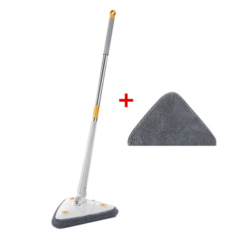 Triangelmopp, Multifunktionell Tryck- och Dra-kläm-mopp med Långt Handtag | 360° Roterande Justerbar Teleskopmopp