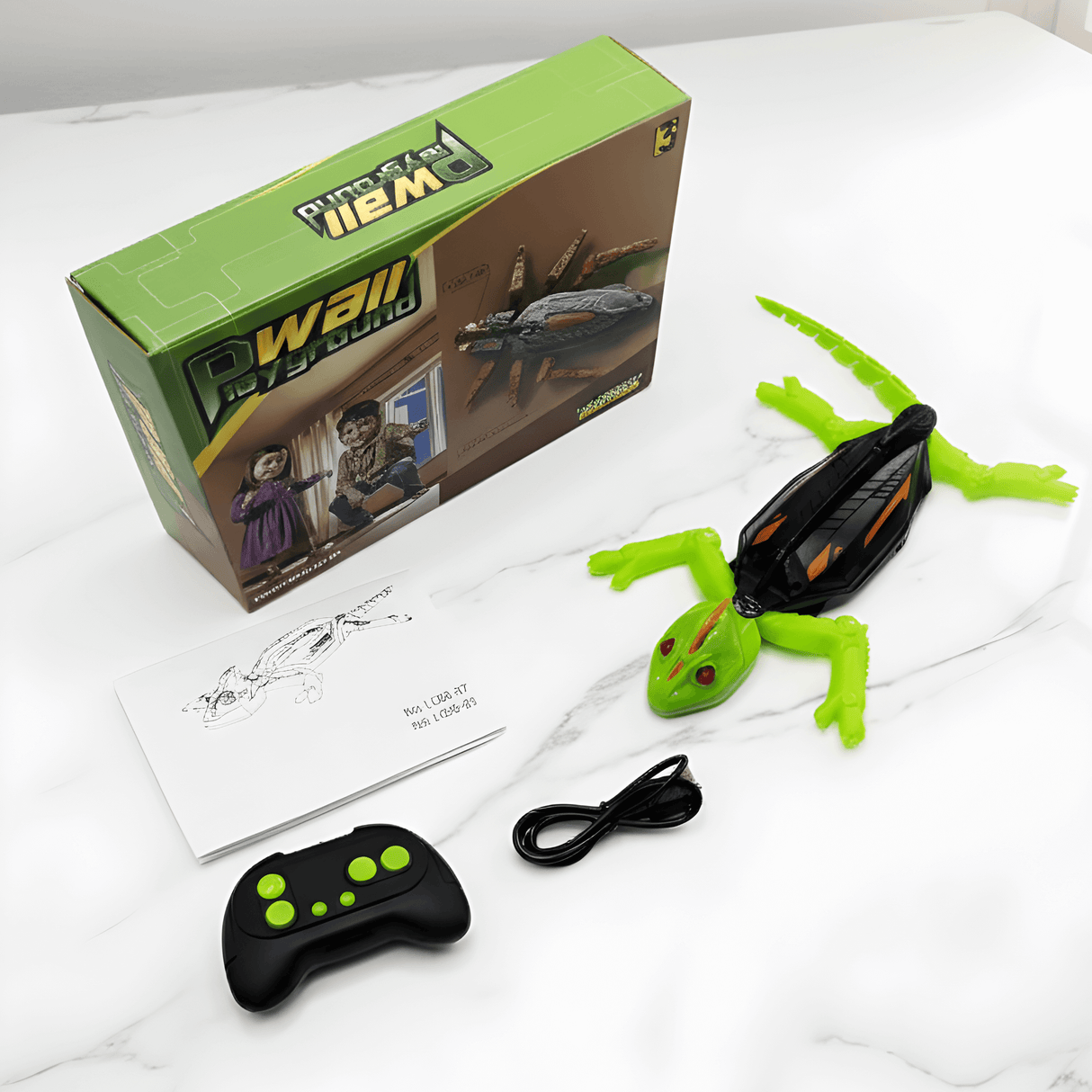 CrawlBot – Fjärrstyrd Väggklättrande Gecko & Kackerlacka Leksak med LED-ljus & Uppladdningsbart Batteri för Barn