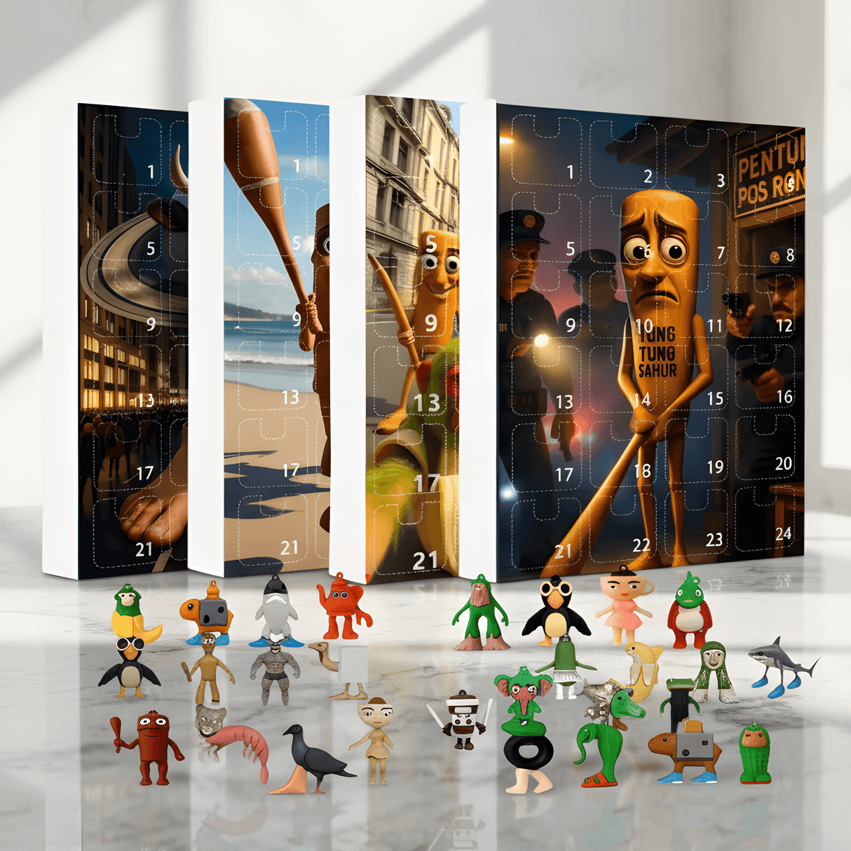 BrainFest – 2D Italian MindRot Characters Adventskalender med 24 Lekfulla Figuriner i 1/6-Skala för Julnedräkning