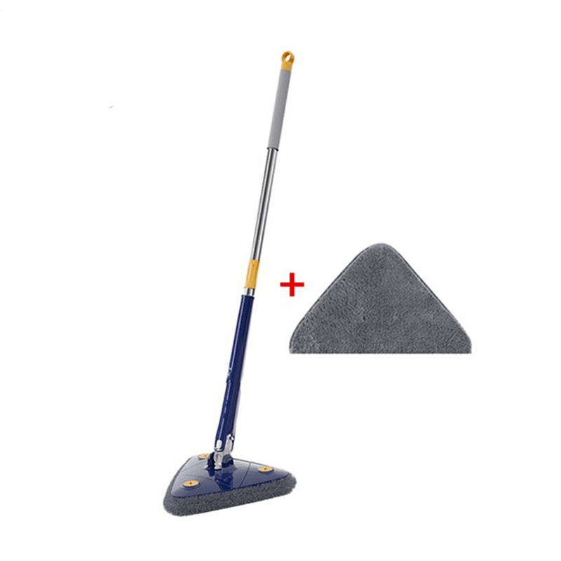 Triangelmopp, Multifunktionell Tryck- och Dra-kläm-mopp med Långt Handtag | 360° Roterande Justerbar Teleskopmopp