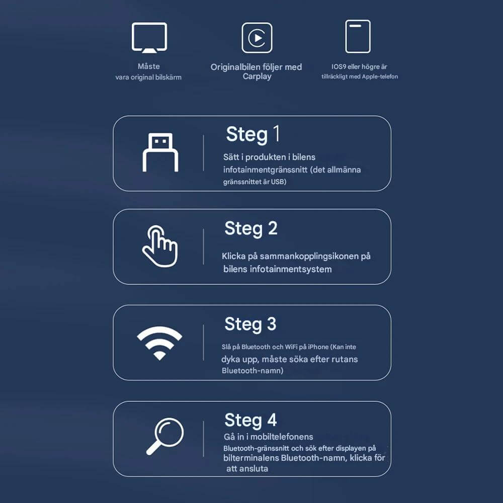 CarloBox – Trådlös CarPlay & Android Auto Adapter | Enkel Plug & Play för en Sladdfri Bilupplevelse