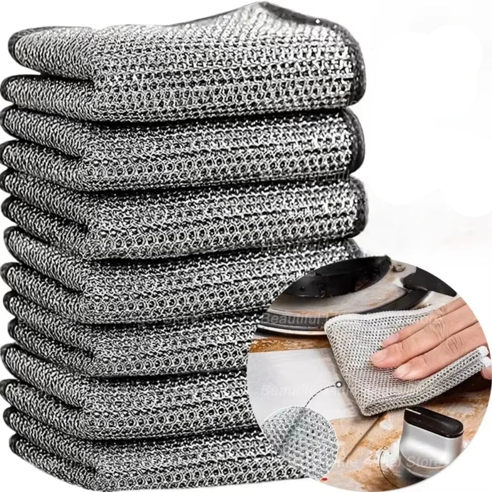 ScrubMaster™ - Multifunktionell Disktrasa av Ståltråd, Återanvändbar & Effektiv