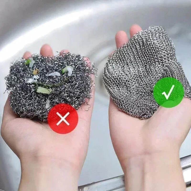 ScrubMaster™ - Multifunktionell Disktrasa av Ståltråd, Återanvändbar & Effektiv