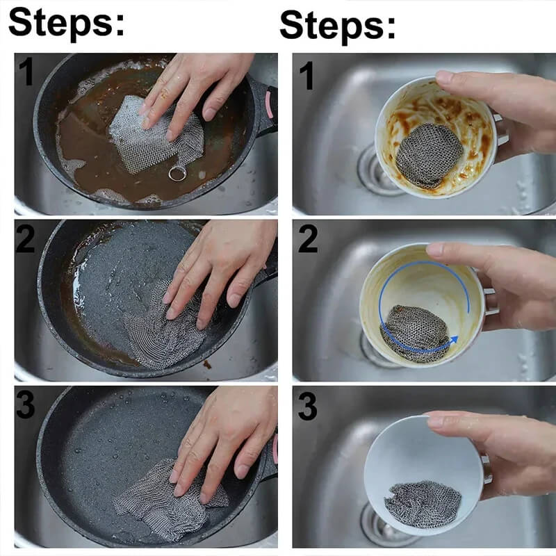 ScrubMaster™ - Multifunktionell Disktrasa av Ståltråd, Återanvändbar & Effektiv