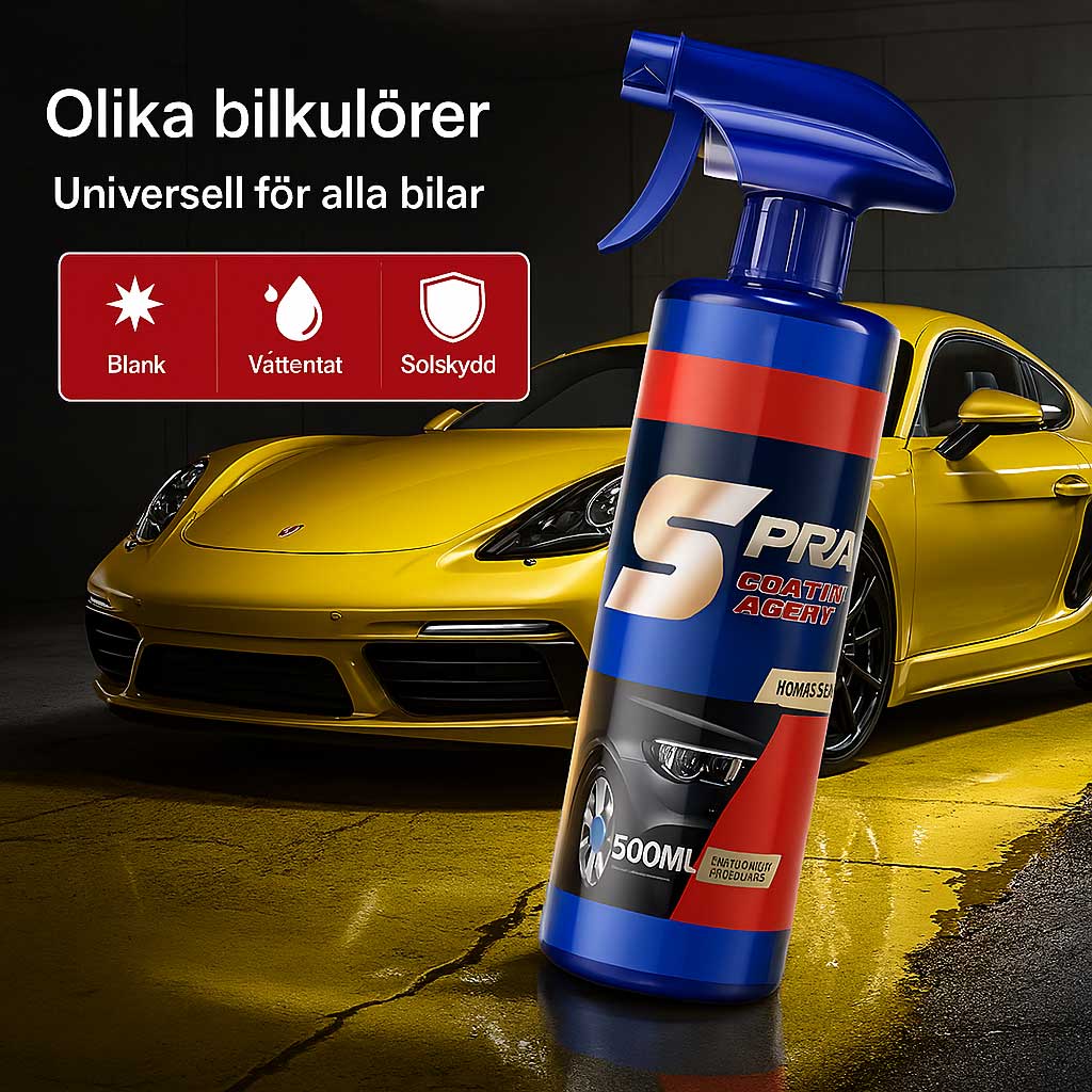 ShineGuard - Bilkeramisk Lackskydd Spray 500ml | 3-i-1 Rengöring, Reporreparation & Vaxliknande Skydd